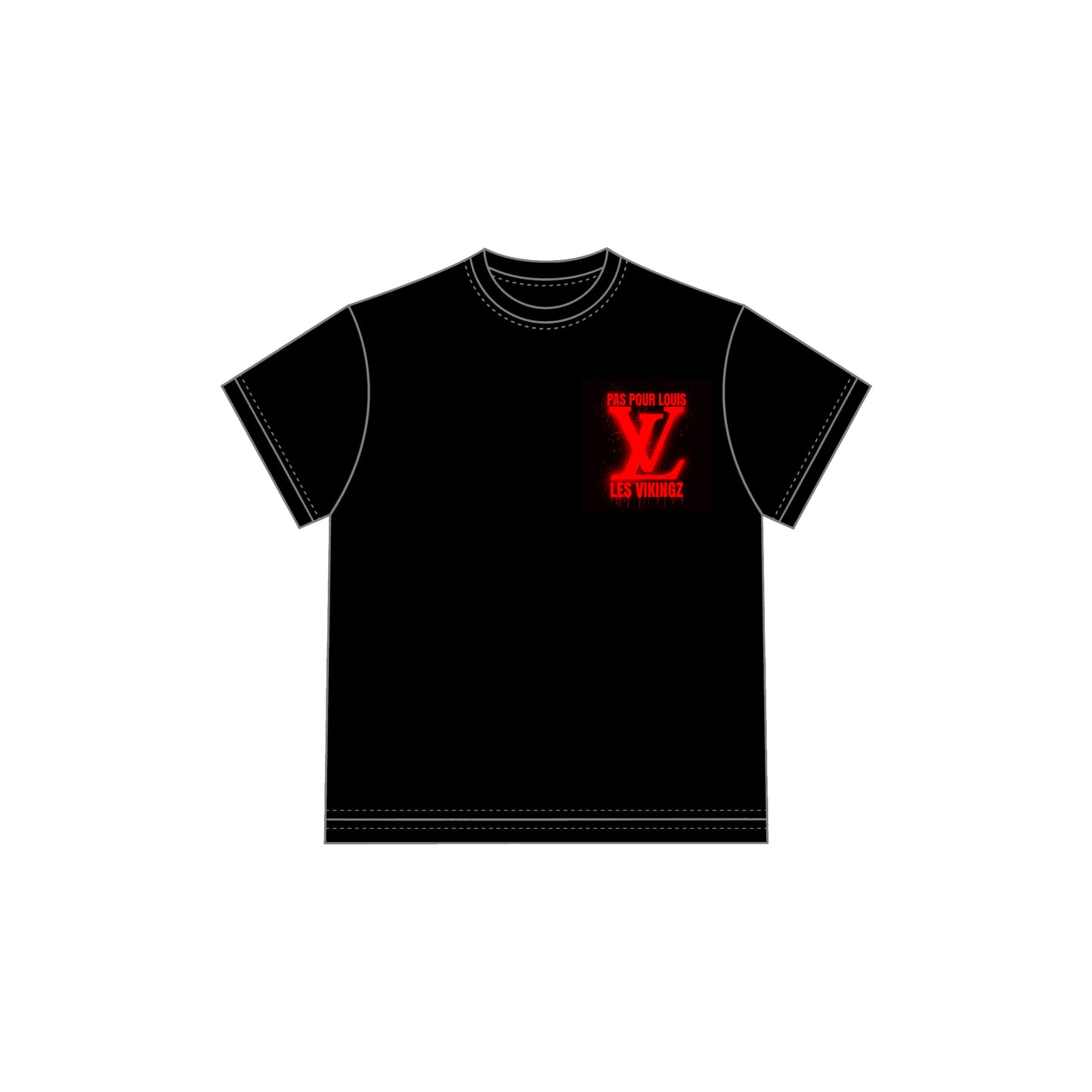T-SHIRT "LV PAS POUR LOUIS" - ROUGE/NOIR