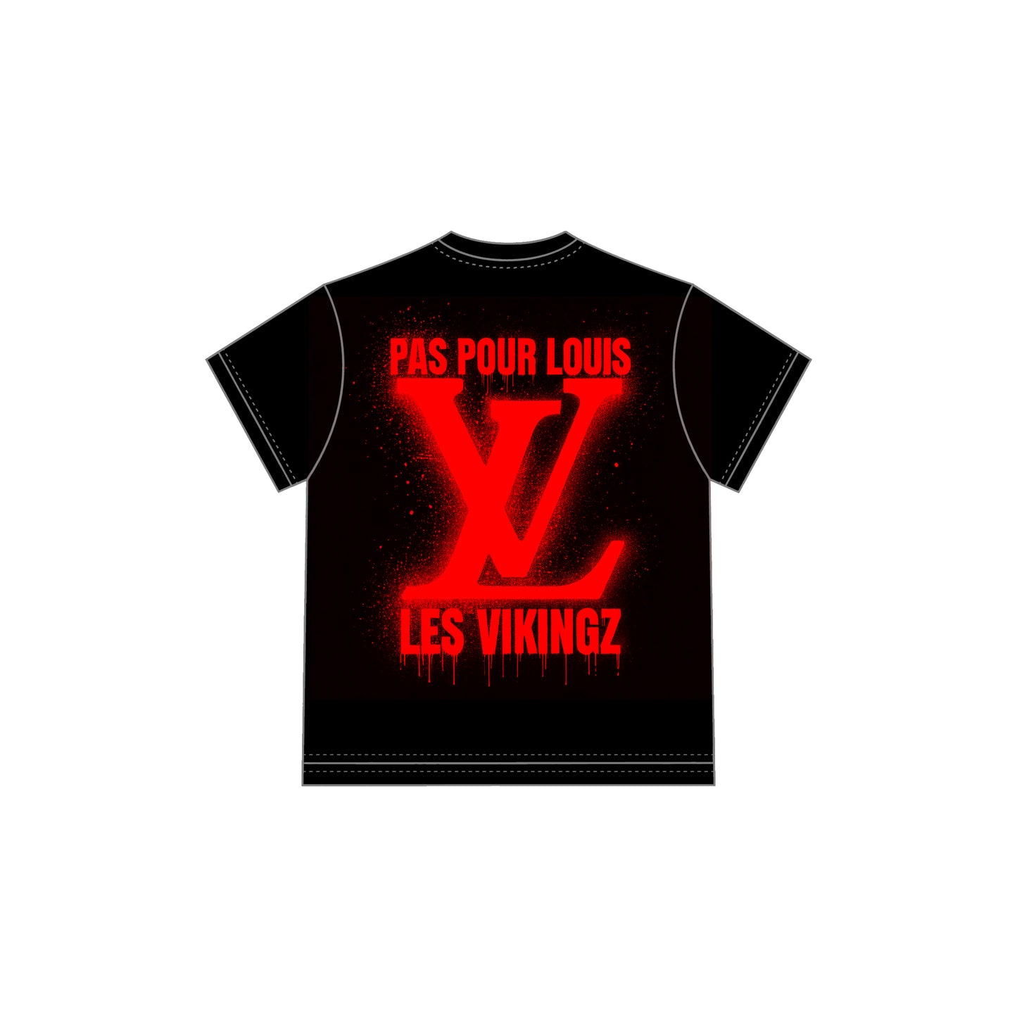 T-SHIRT "LV PAS POUR LOUIS" - ROUGE/NOIR