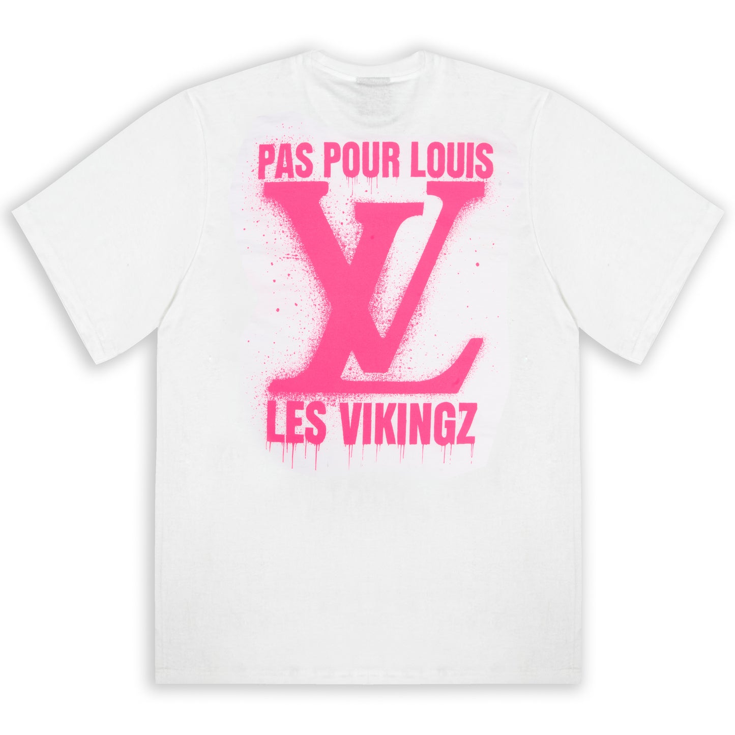 T-SHIRT "LV PAS POUR LOUIS" - ROSE/BLANC