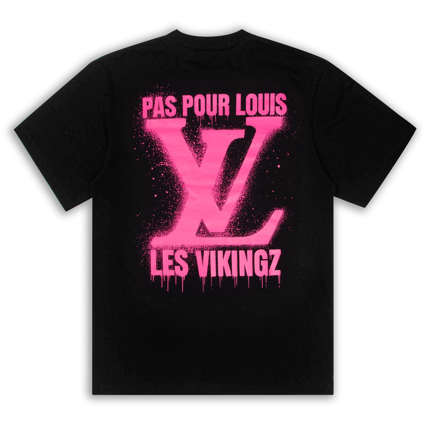 T-SHIRT "LV PAS POUR LOUIS" - ROSE/NOIR