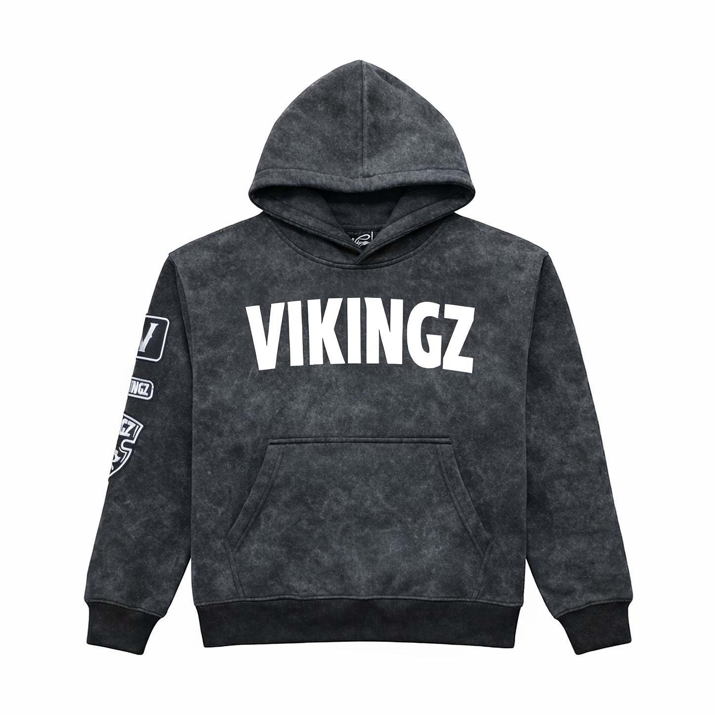 Vikingz Patch Hoodie — Acid Wash
