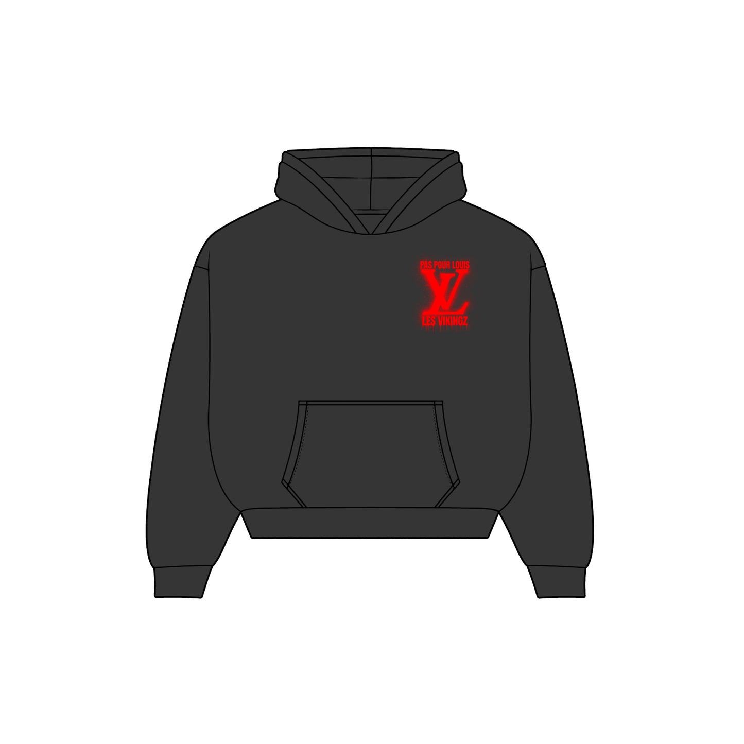 HOODIE "LV PAS POUR LOUIS" - ROUGE/NOIR
