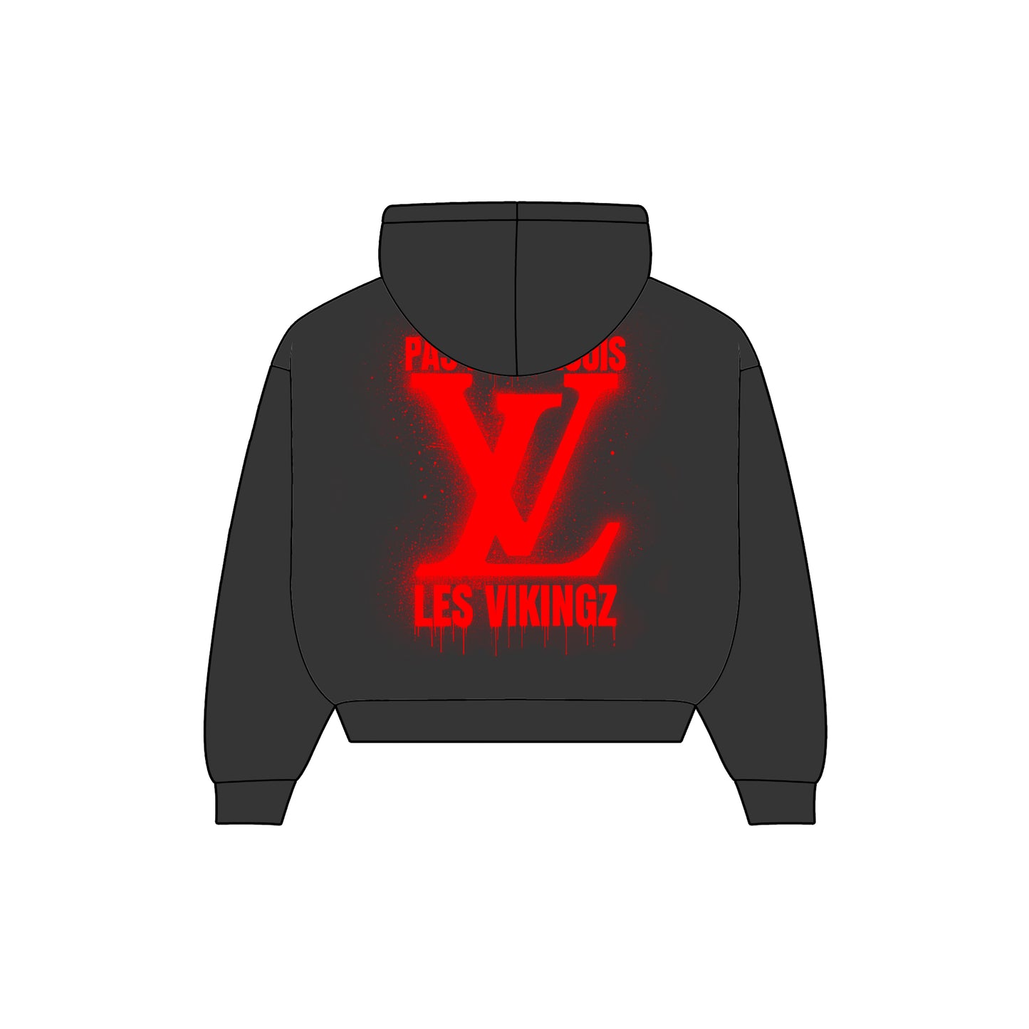 HOODIE "LV PAS POUR LOUIS" - ROUGE/NOIR