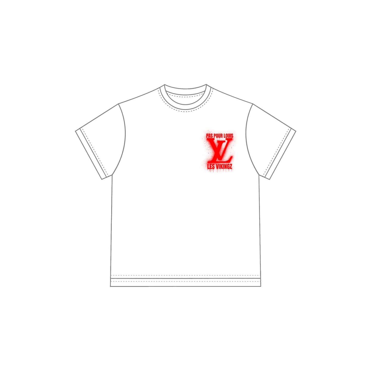 T-SHIRT "LV PAS POUR LOUIS" - ROUGE/BLANC