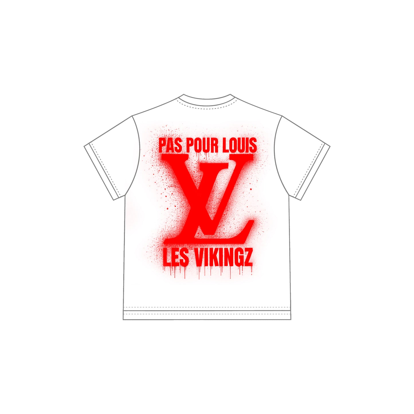 T-SHIRT "LV PAS POUR LOUIS" - ROUGE/BLANC