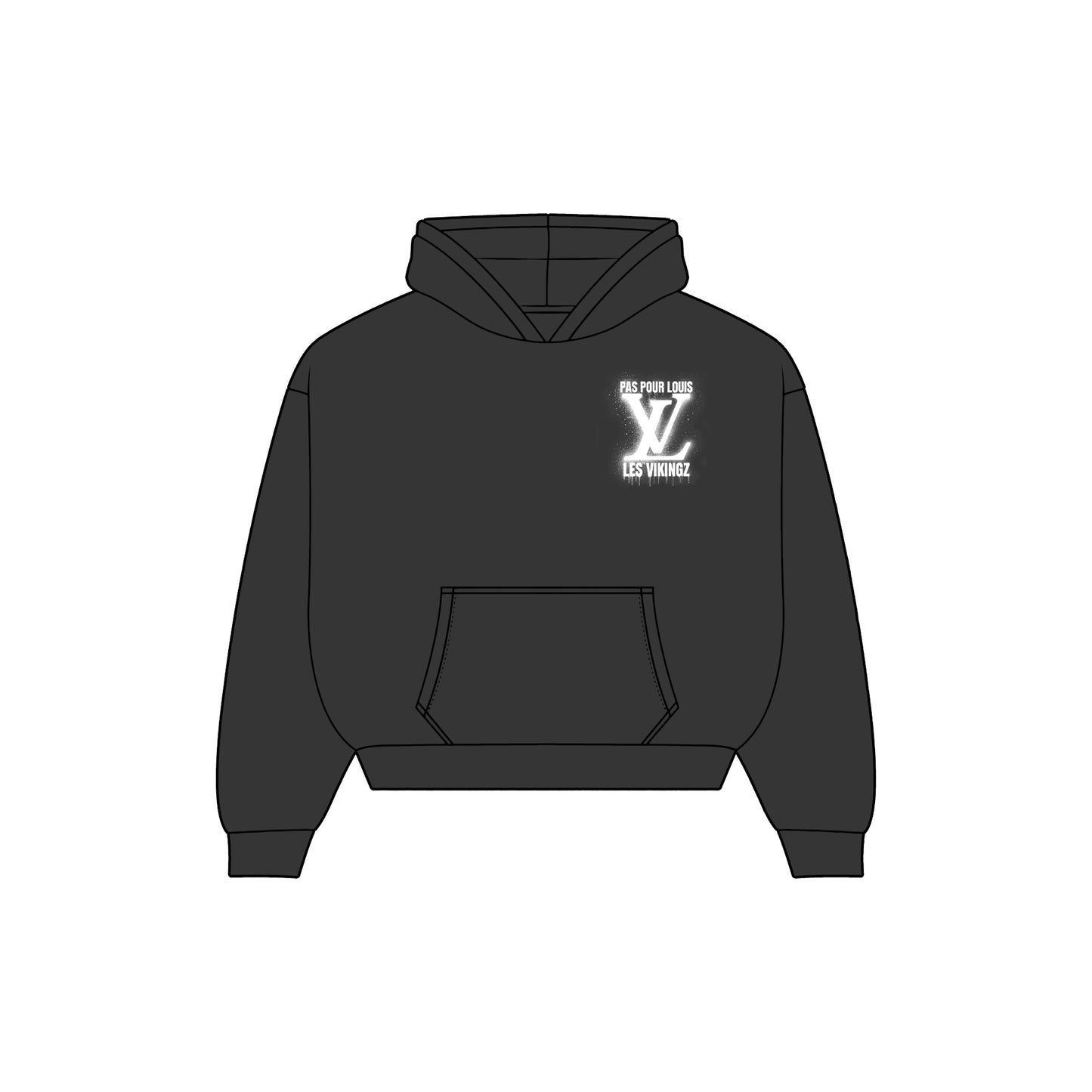 HOODIE "LV PAS POUR LOUIS" - BLANC/NOIR