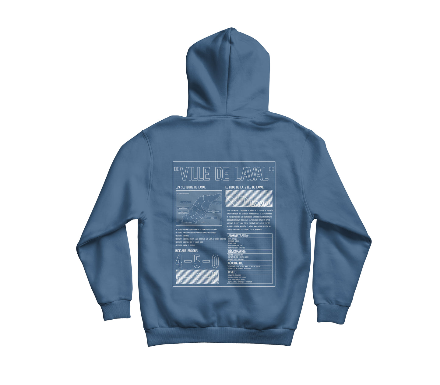 HOODIE BLEU GRIS FONCÉ - 450