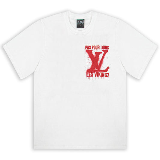 T-SHIRT "LV PAS POUR LOUIS" - ROUGE/BLANC