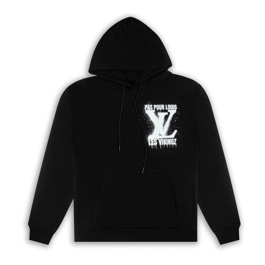 HOODIE "LV PAS POUR LOUIS" - BLANC/NOIR