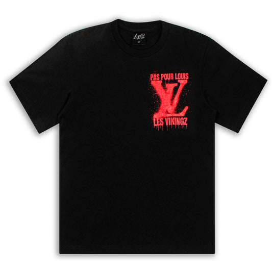 T-SHIRT "LV PAS POUR LOUIS" - ROUGE/NOIR