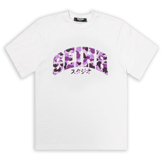 SEIHA STUDIOS – T-Shirt Oversize Blanc / Camo Mauve スタジオ