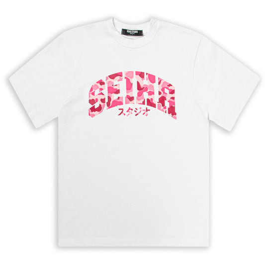 SEIHA Studios – T-Shirt Oversize Blanc / Camo Rose スタジオ