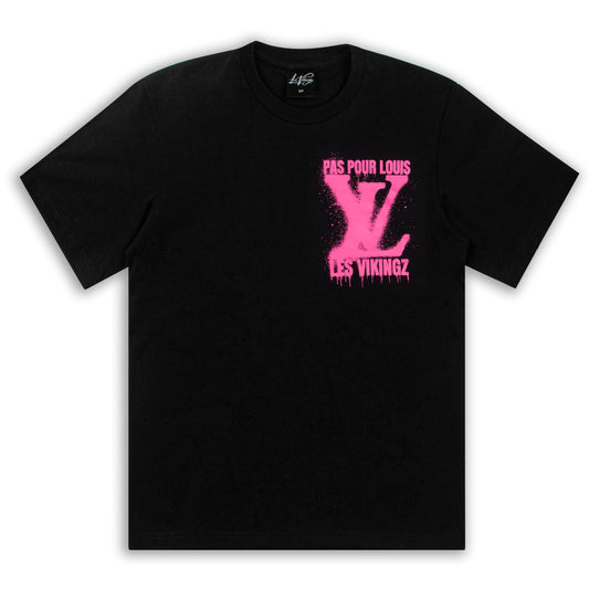 T-SHIRT "LV PAS POUR LOUIS" - ROSE/NOIR