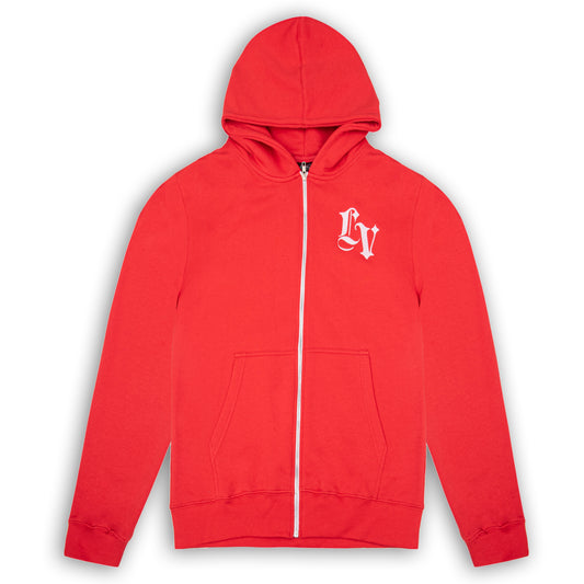 SWEAT À CAPUCHE ZIPPÉ LV ROUGE