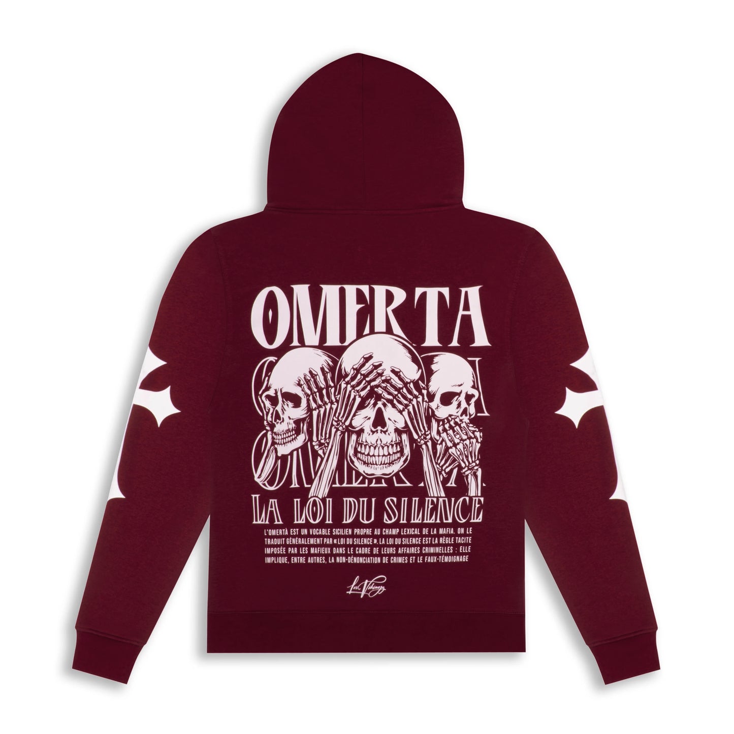 OMERTA VIKINGZ ZIP-UP HOODIE - BOURGOGNE