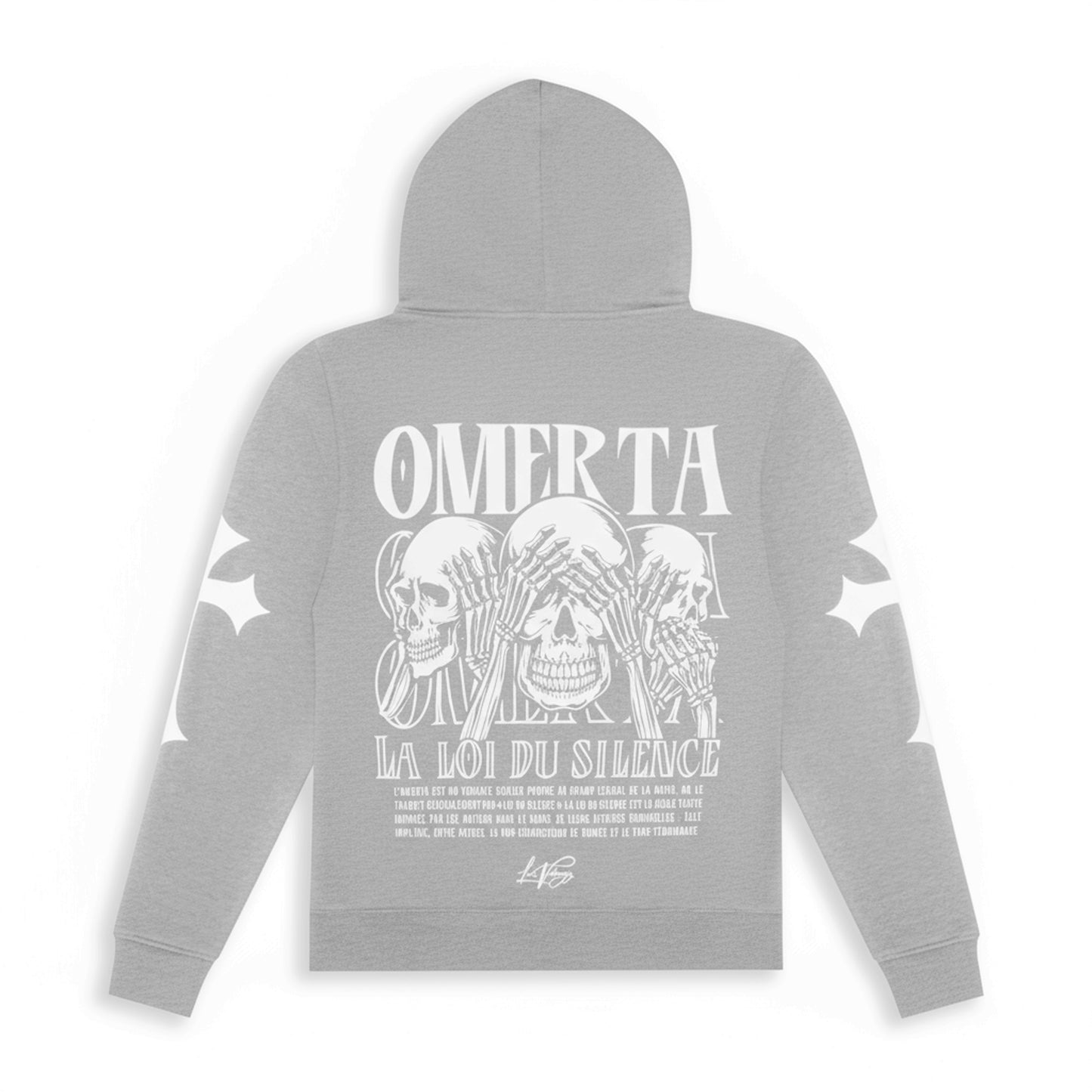 OMERTA VIKINGZ ZIP-UP HOODIE - GRIS