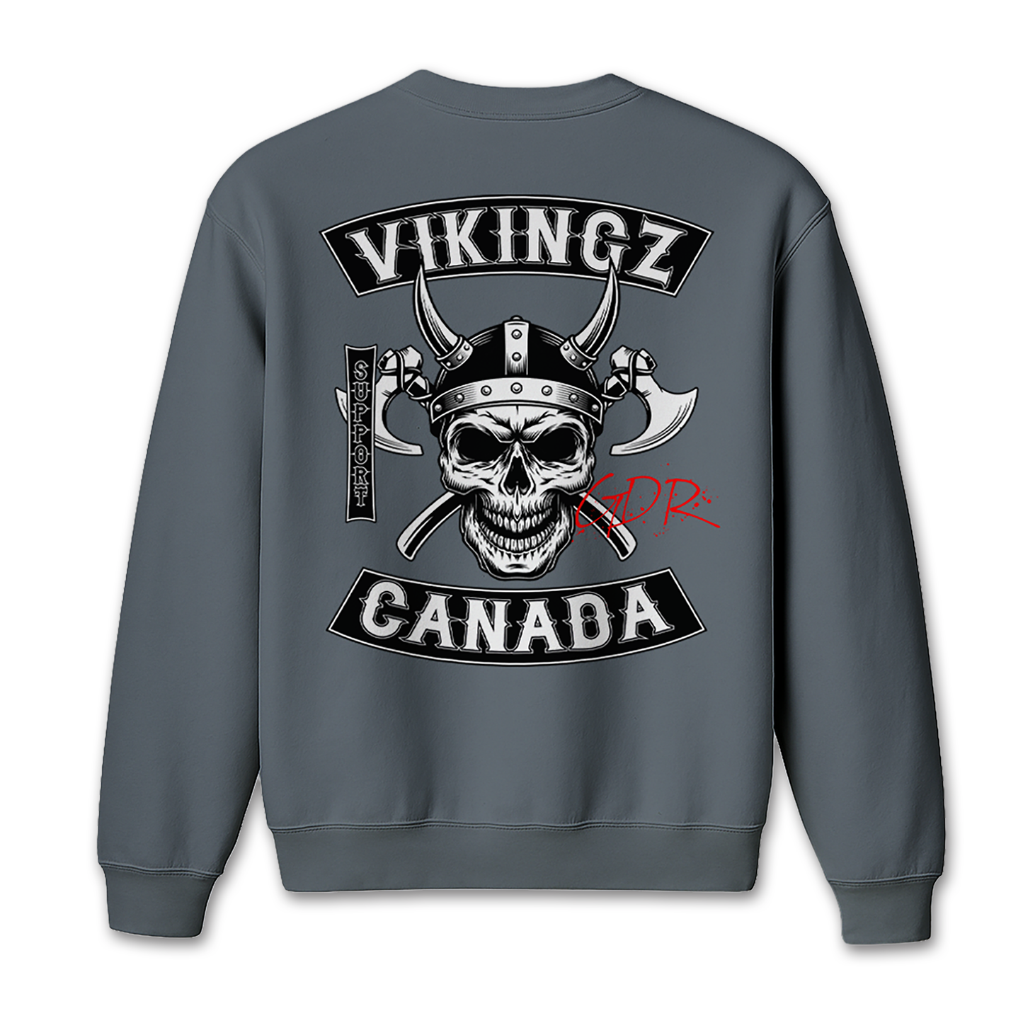Sweat-shirt Gris Foncé « Vikingz Canada »