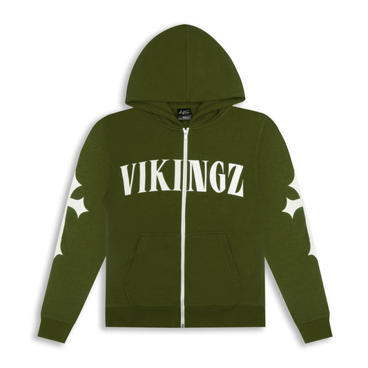 OMERTA VIKINGZ ZIP-UP HOODIE - VERT FORÊT