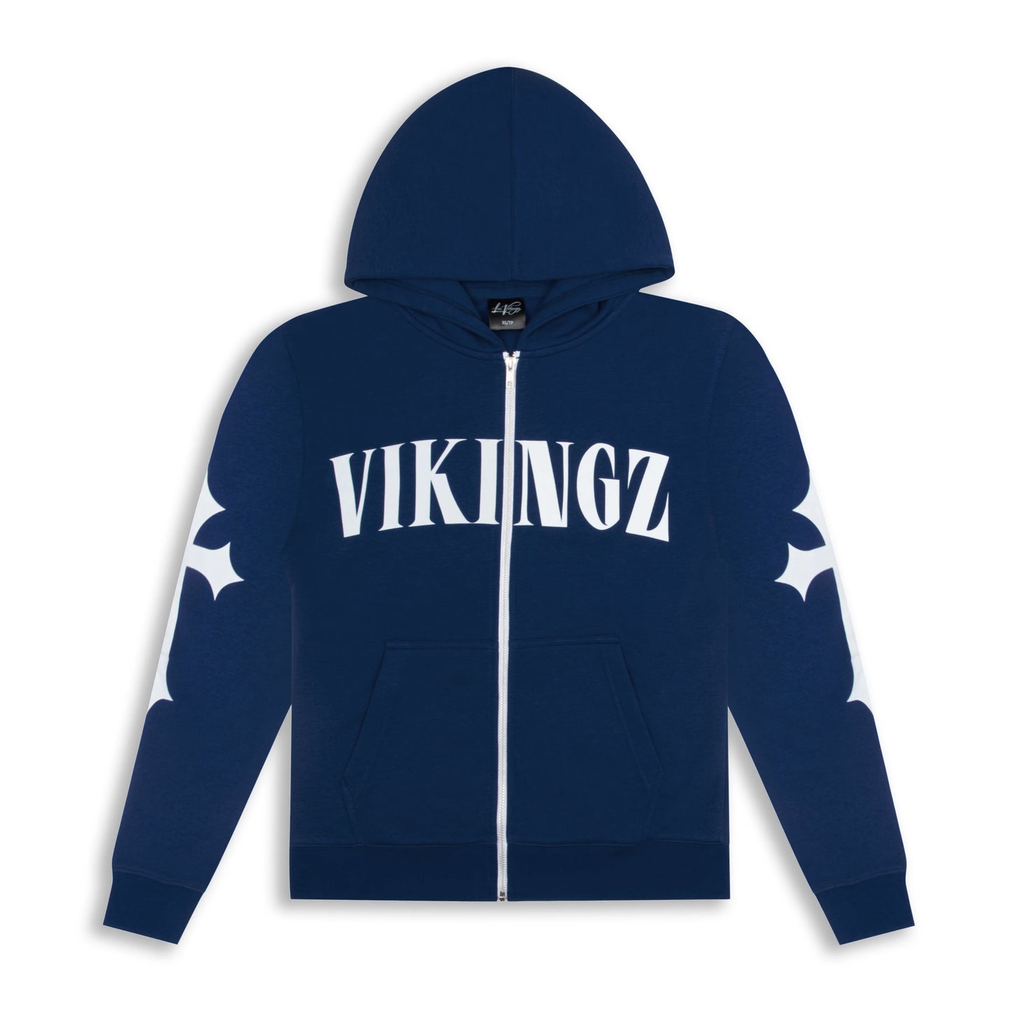 OMERTA VIKINGZ ZIP-UP HOODIE - BLEU MARIN
