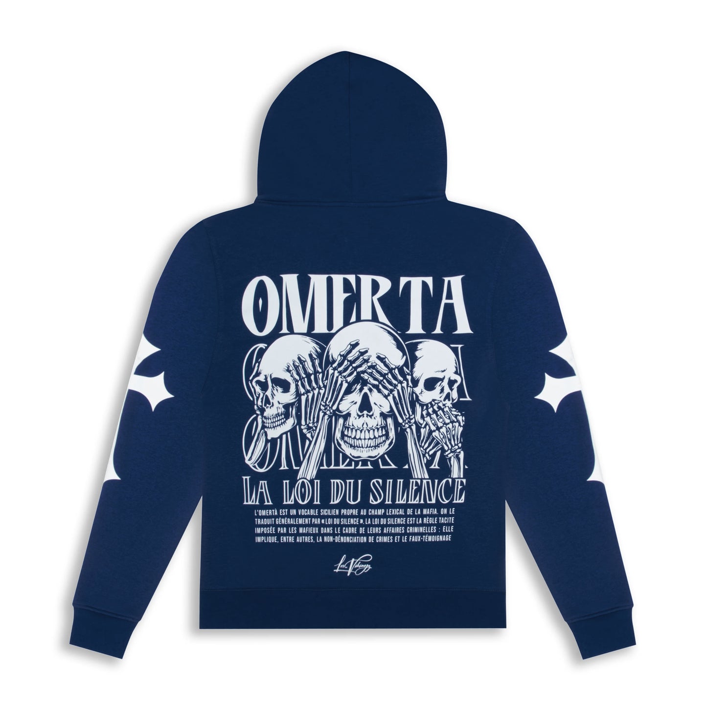 OMERTA VIKINGZ ZIP-UP HOODIE - BLEU MARIN
